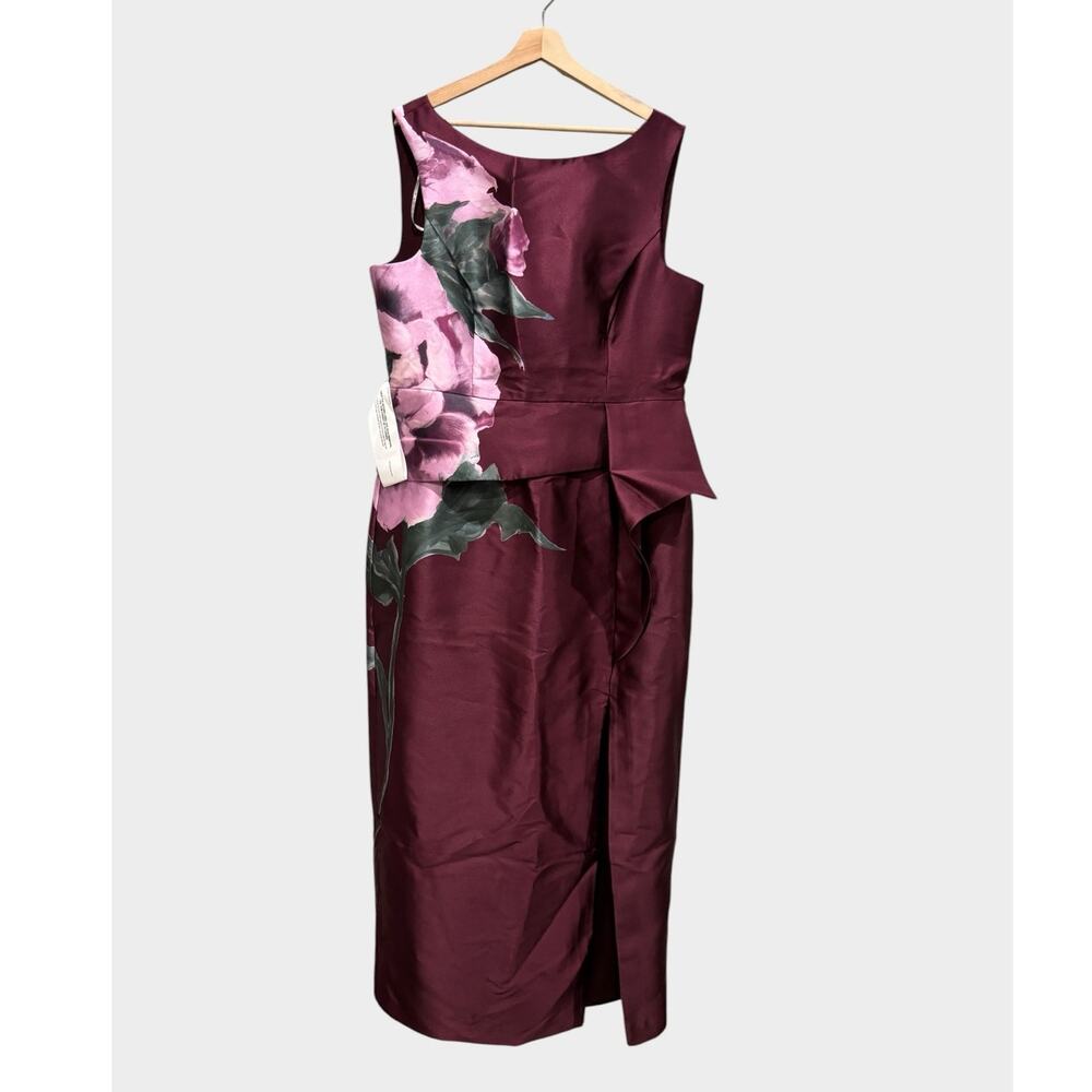 NEW Kay Unger Luciana Placed Floral Column Gown Size 18 - Picture 5 of 13
